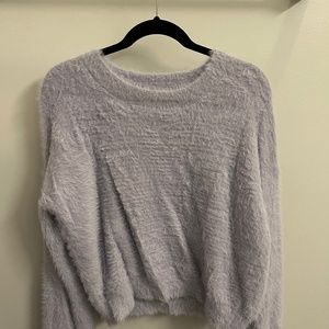 Fuzzy purple sweater